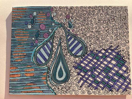 VASARIS - Intuityvus piešimas ant drobės 4asmenų grupėje mėnesiui